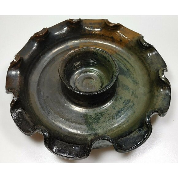 Vintage Bogdanowitz Pottery Food Safe Sculpted Edge Good Baking Round Bowl - Picture 4 of 8